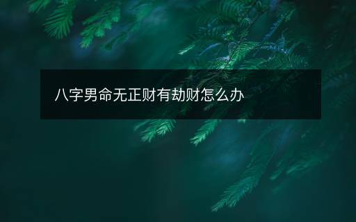 八字男命無正財(cái)有劫財(cái)怎么辦