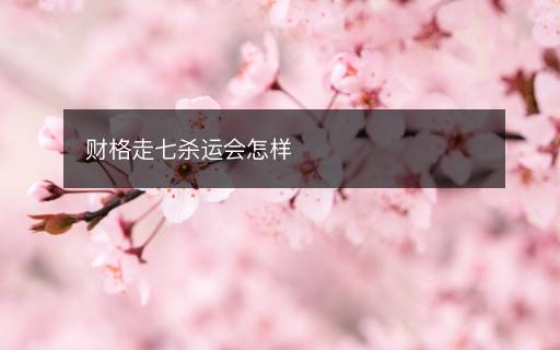 財(cái)格走七殺運(yùn)會怎樣