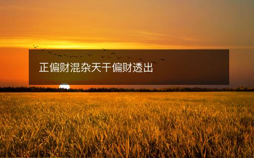 正偏財混雜天干偏財透出