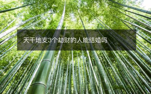 天干地支3個劫財?shù)娜四芙Y婚嗎