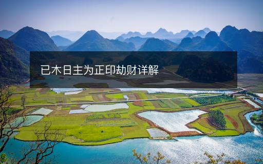已木日主為正印劫財(cái)詳解