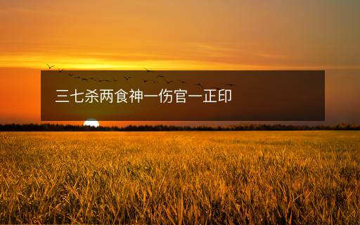 三七殺兩食神一傷官一正印