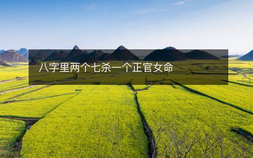 八字里兩個七殺一個正官女命