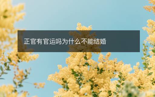 正官有官運嗎為什么不能結婚