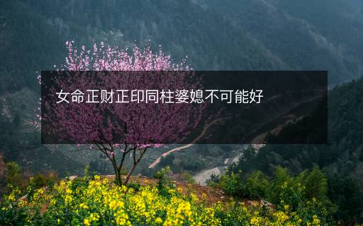 女命正財正印同柱婆媳不可能好