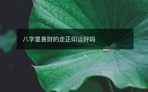 八字里喜財?shù)淖哒∵\好嗎