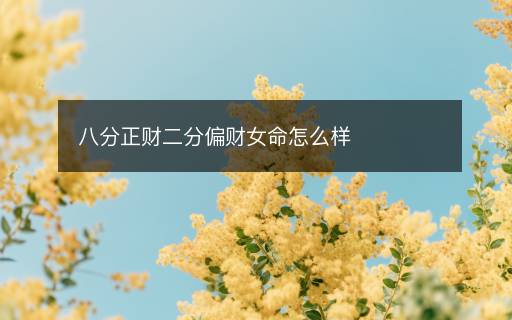 八分正財(cái)二分偏財(cái)女命怎么樣