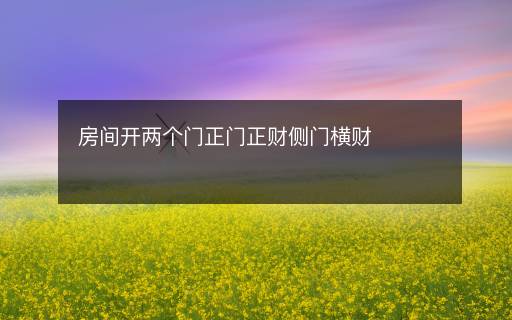 房間開兩個(gè)門正門正財(cái)側(cè)門橫財(cái)