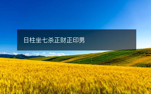 日柱坐七殺正財(cái)正印男