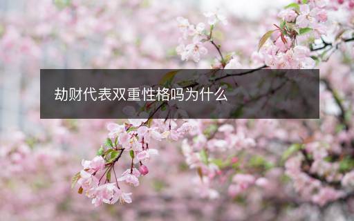 劫財代表雙重性格嗎為什么