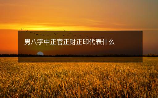 男八字中正官正財(cái)正印代表什么