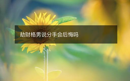 劫財(cái)格男說分手會(huì)后悔嗎