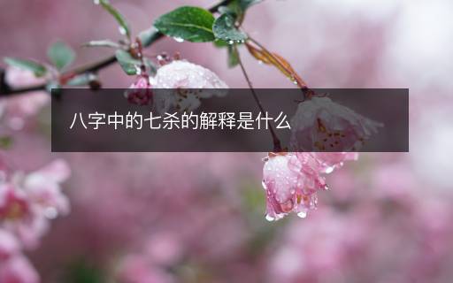 八字中的七殺的解釋是什么