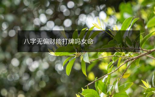 八字無(wú)偏財(cái)能打牌嗎女命