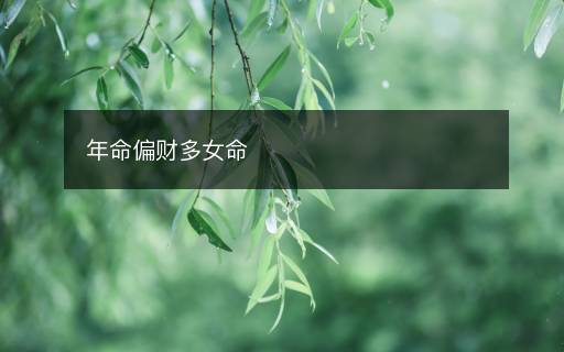 年命偏財多女命