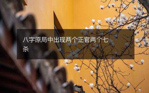 八字原局中出現(xiàn)兩個(gè)正官兩個(gè)七殺