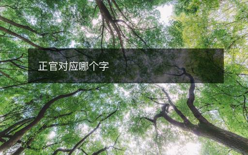 正官對應(yīng)哪個字