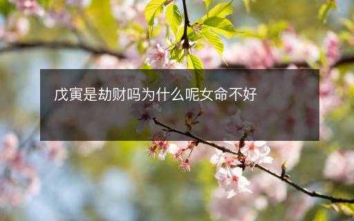 戊寅是劫財(cái)嗎為什么呢女命不好