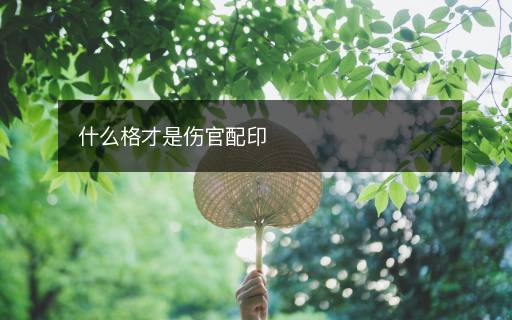 什么格才是傷官配印