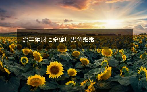 流年偏財(cái)七殺偏印男命婚姻