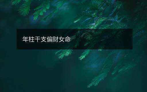 年柱干支偏財(cái)女命