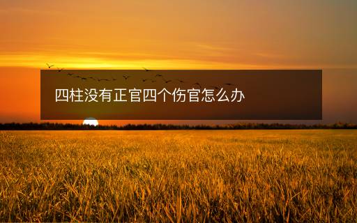 四柱沒有正官四個傷官怎么辦