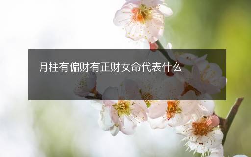 月柱有偏財有正財女命代表什么