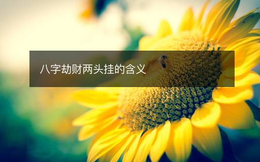 八字劫財(cái)兩頭掛的含義