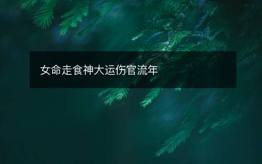 女命走食神大運(yùn)傷官流年
