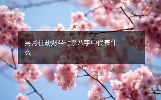 男月柱劫財坐七殺八字中代表什么