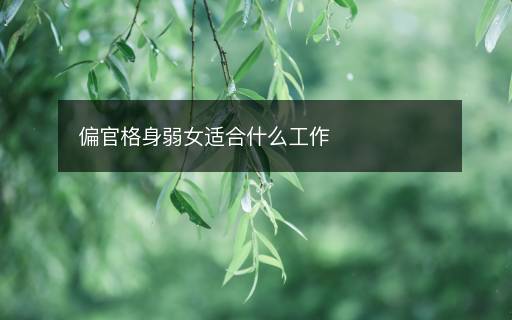 偏官格身弱女適合什么工作