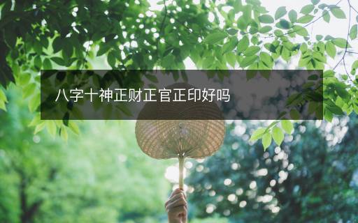 八字十神正財(cái)正官正印好嗎