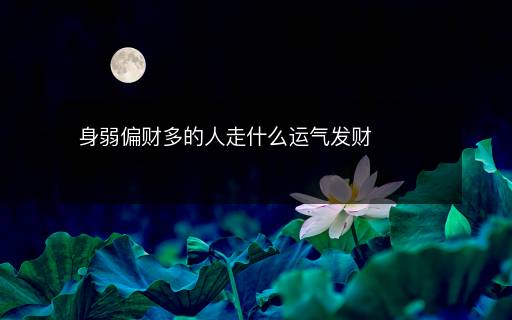 身弱偏財多的人走什么運氣發(fā)財