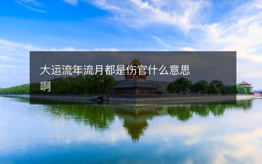 大運(yùn)流年流月都是傷官什么意思啊