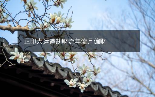 正印大運(yùn)遇劫財(cái)流年流月偏財(cái)