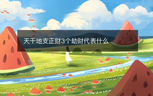 天干地支正財3個劫財代表什么