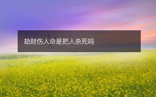 劫財傷人命是把人殺死嗎