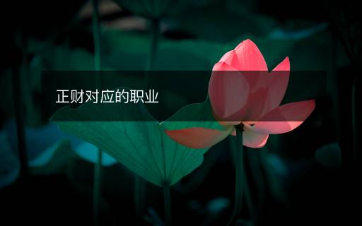 正財對應(yīng)的職業(yè)