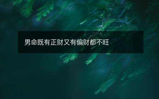 男命既有正財(cái)又有偏財(cái)都不旺