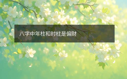 八字中年柱和時柱是偏財