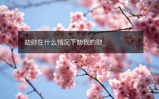 劫財(cái)在什么情況下劫我的財(cái)