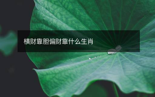 橫財靠膽偏財靠什么生肖