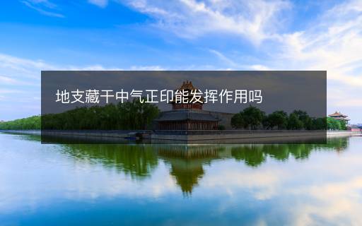 地支藏干中氣正印能發(fā)揮作用嗎