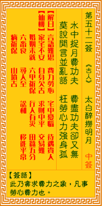 觀音靈簽第52簽