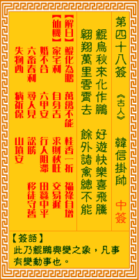 觀(guān)音靈簽第48簽
