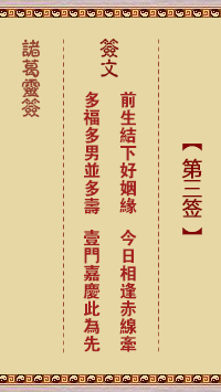 諸葛靈簽第3簽