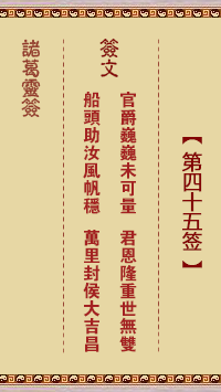 諸葛靈簽第45簽