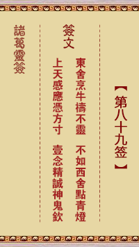 諸葛靈簽第89簽