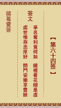 諸葛靈簽第64簽