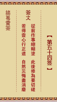 諸葛靈簽第54簽